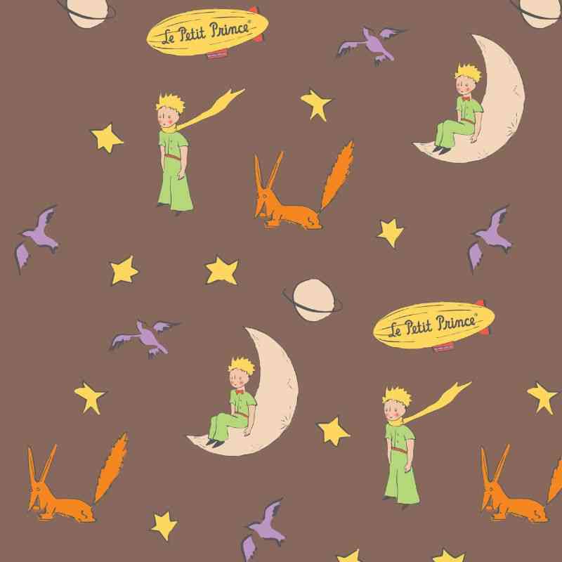 Close-up of the Little Prince pattern featured on the Road Coat.