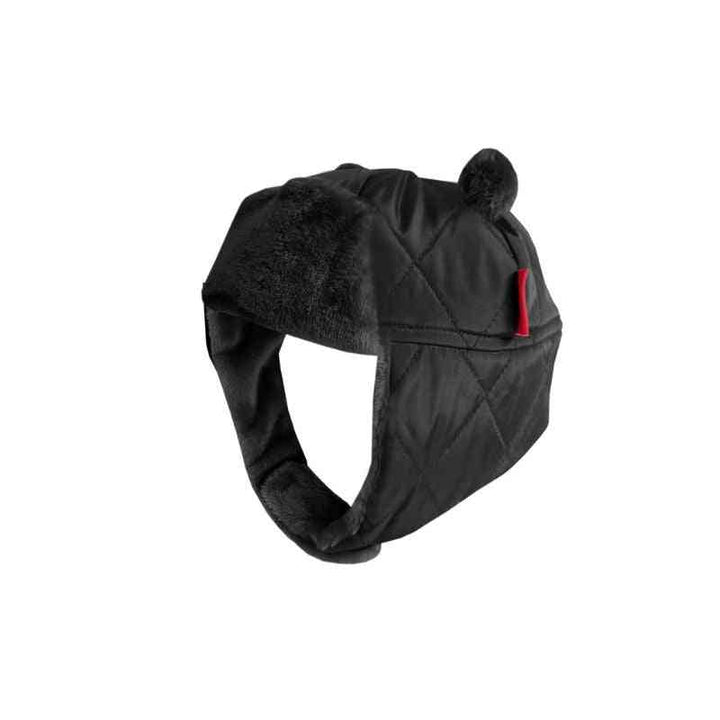 One Kid Quilted Bomber Hat – Purple side view highlighting quilted design, ear coverage, and soft fleece interior.