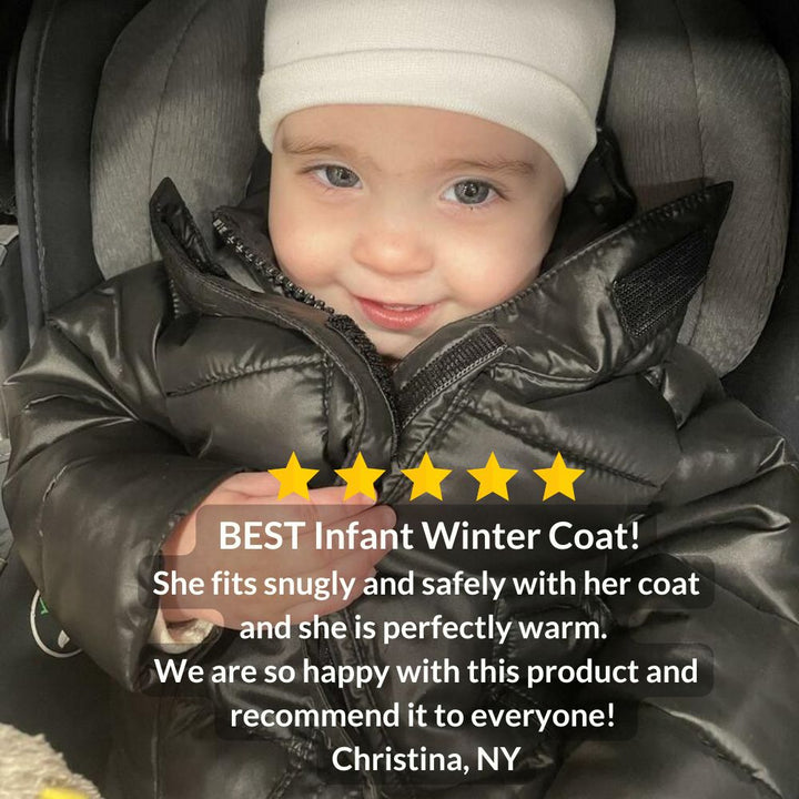 Customer review praising The Road Coat Vegan for infants