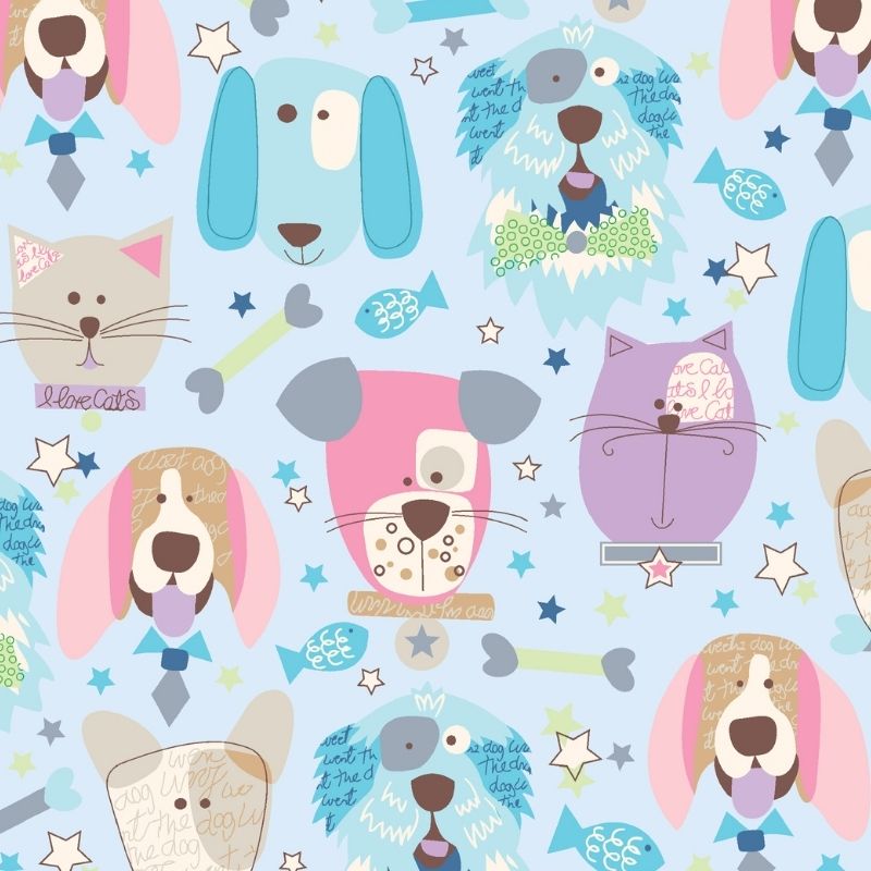 Lilac Puppy Print close up