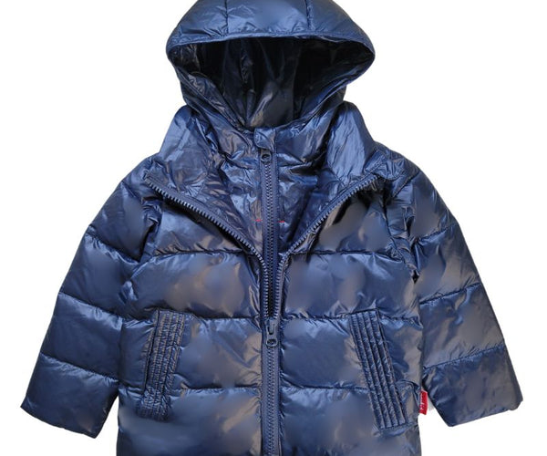 Car Seat Coat | One Kid Road Coat Down – Navy | Safety Certified – Onekid