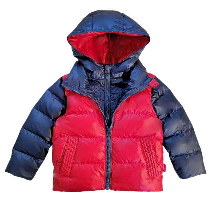 Navy blue and red jacket top