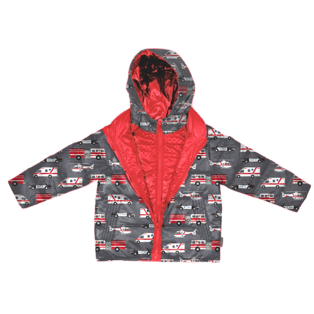 The Road Coat Down - Navy/Red  Toddler coat, Coat, Car seat jacket