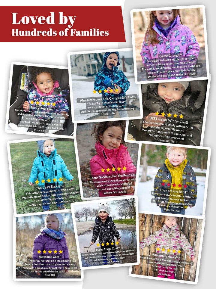 Car Seat Coat | The Road Coat Vegan - Navy Raptor Print