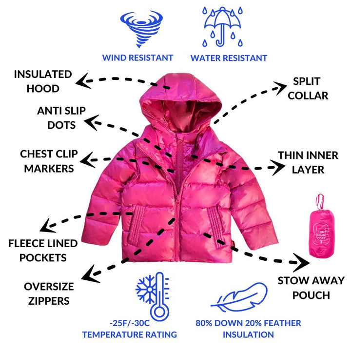 Features of The Road Coat Down Fuchsia