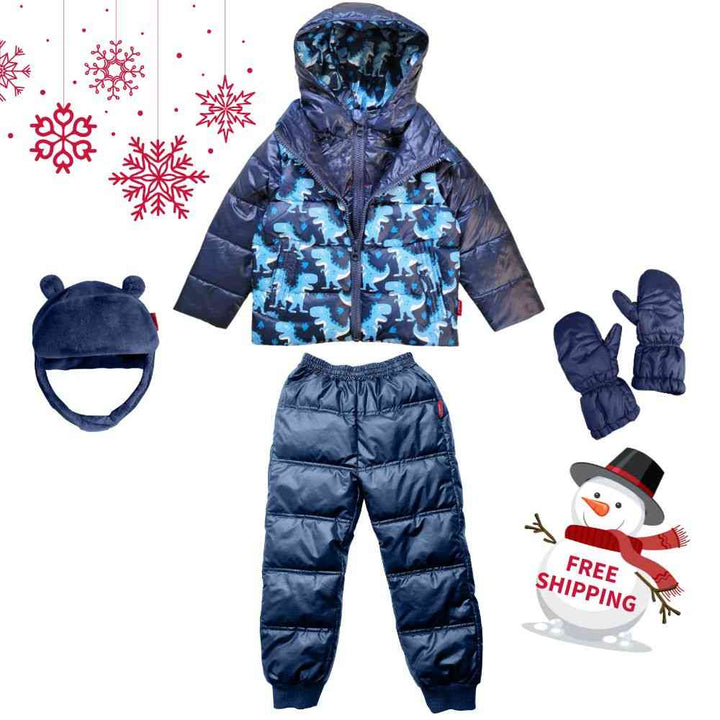 Winter Snuggle Up 4-Pieces Gift Set – Road Coat Down Navy Raptor| Car Seat Coat Bundle