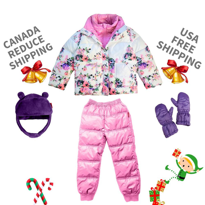 Winter Snuggle-Up 4 Pieces Gift Set Vegan Pink Flower