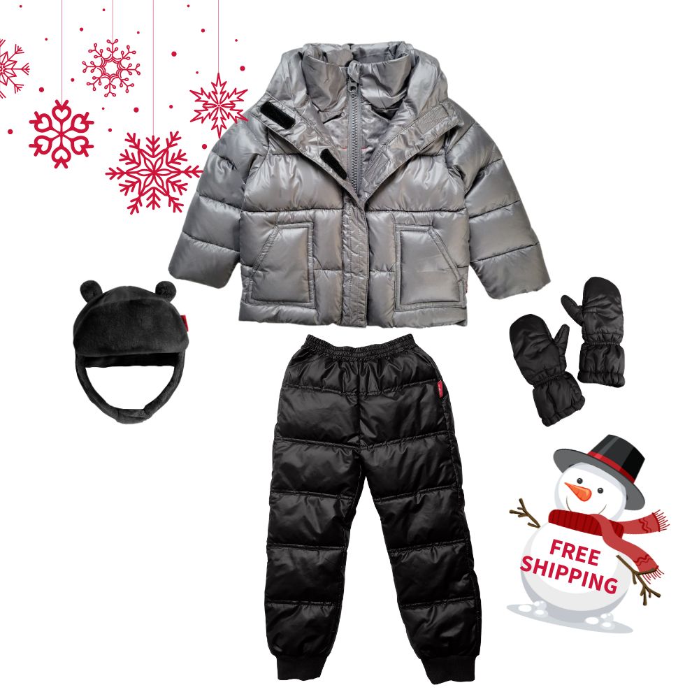 Winter Snuggle Up 4-Pieces Gift Set – Road Coat Vegan Platinum | Car Seat Coat Bundle