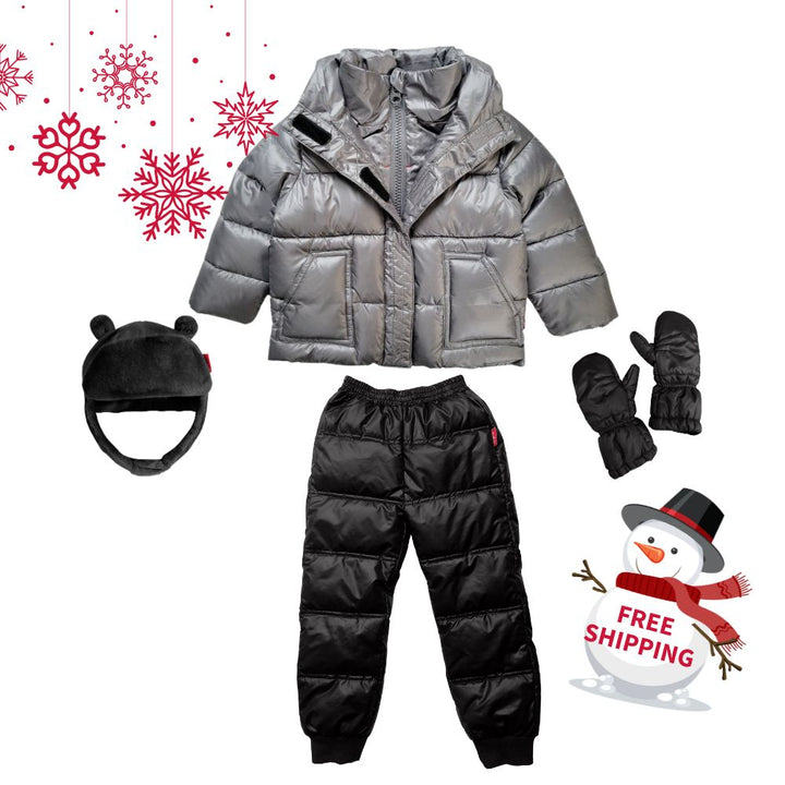 Winter Snuggle Up 4-Pieces Gift Set – Road Coat Vegan Platinum | Car Seat Coat Bundle