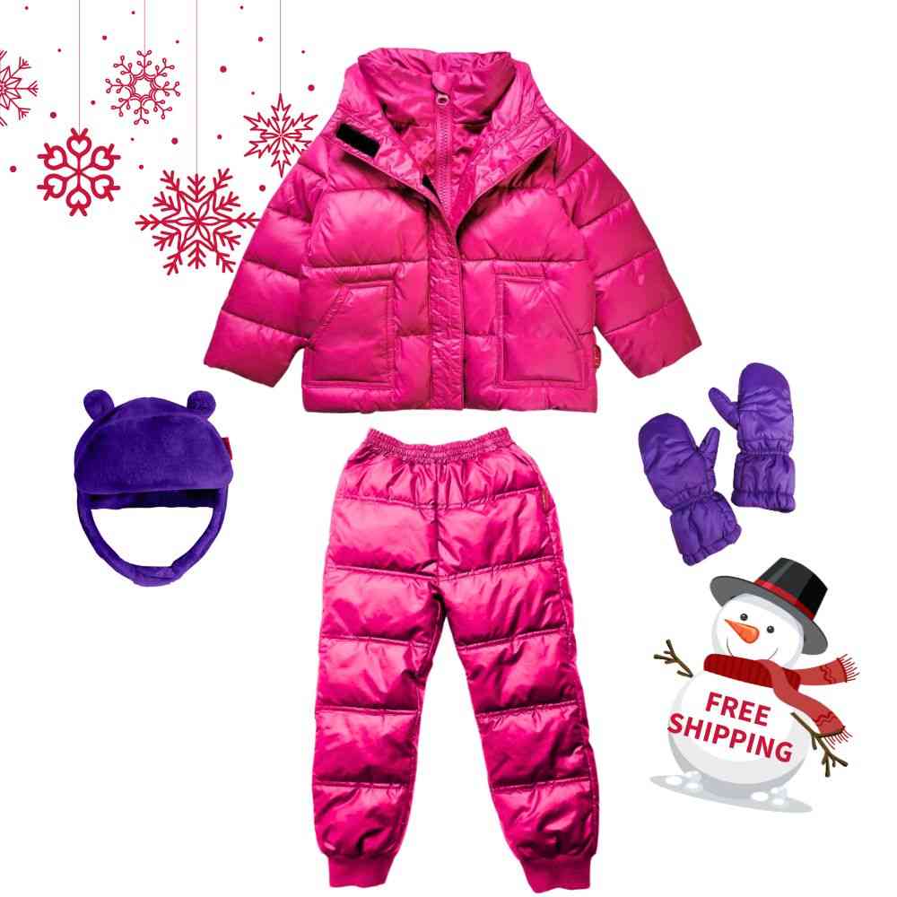 Winter Snuggle Up 4-Pieces Gift Set – Road Coat Vegan Fuchsia | Car Seat Coat Bundle