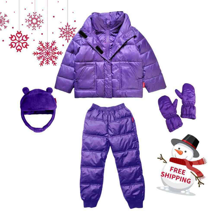 Winter Snuggle Up 4-Pieces Gift Set – Road Coat Vegan Purple | Car Seat Coat Bundle