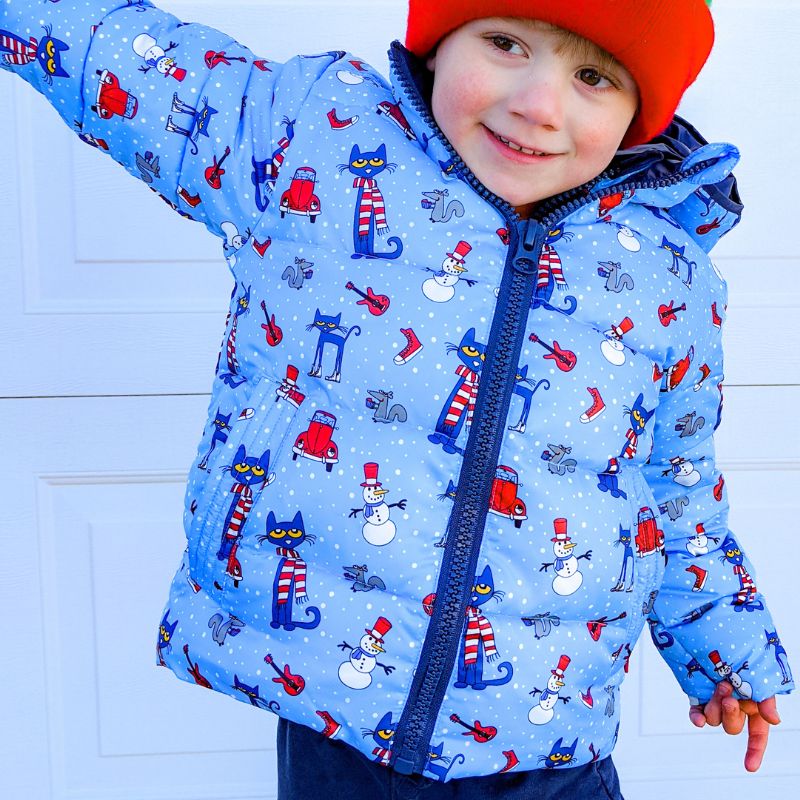 The Road Coat Down - Navy/Teal  Toddler coat, Boy outerwear, Carseat safety