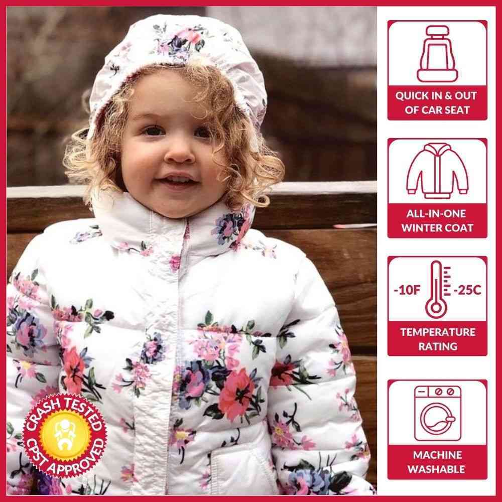 Car Seat Coat One Kid Road Coat Vegan – Floral Print – Onekid