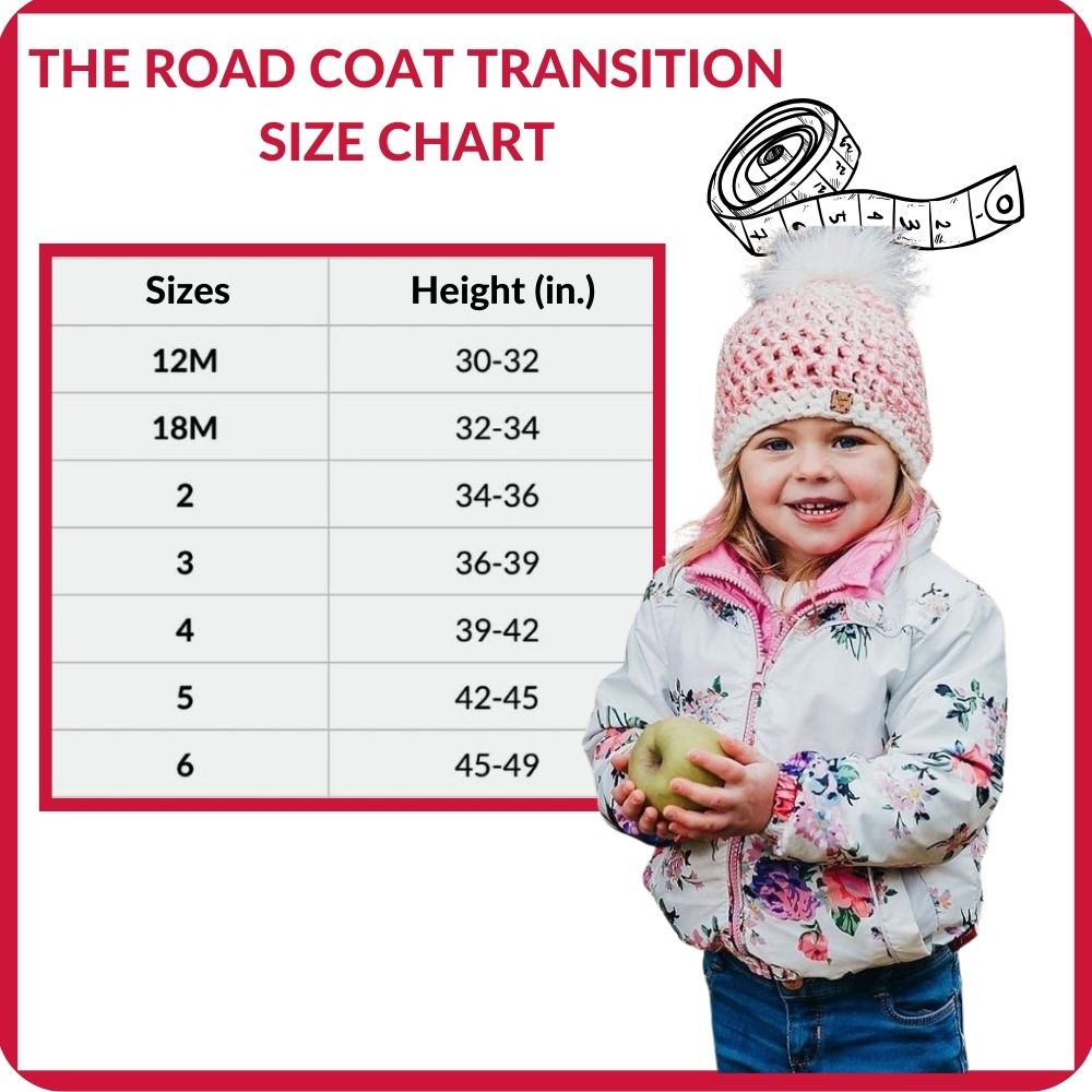 Road Coat Transition size chart