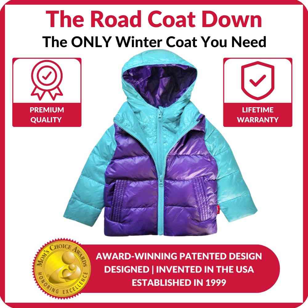 Award-winning aqua and purple Road Coat