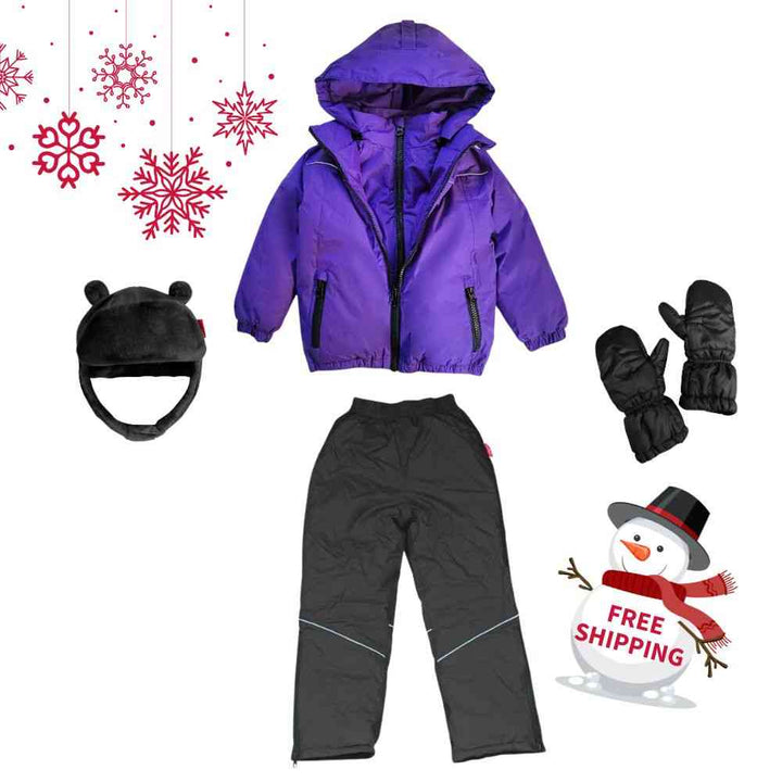 Winter Snuggle Up 4-Pieces Gift Set – Road Coat Arctic Purple | Car Seat Coat Bundle