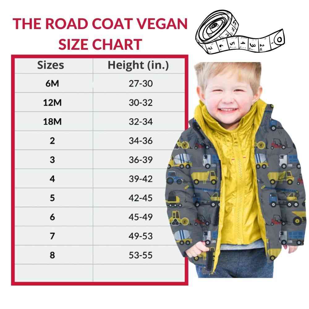 Car Seat Coat | One Kid Road Coat Vegan – Construction Print – Onekid
