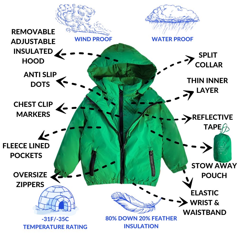 Green Road Coat Arctic with features and benefits