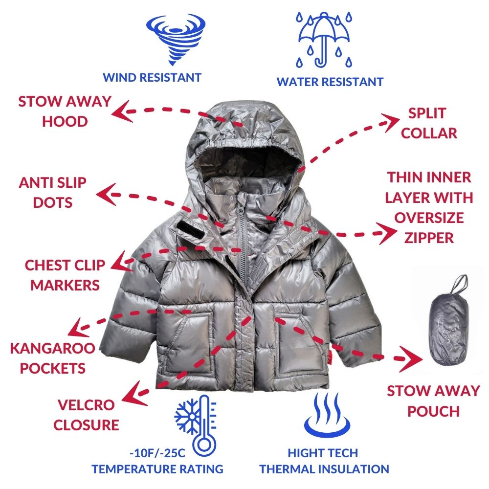 Features of The Road Coat Vegan, including hood and pockets