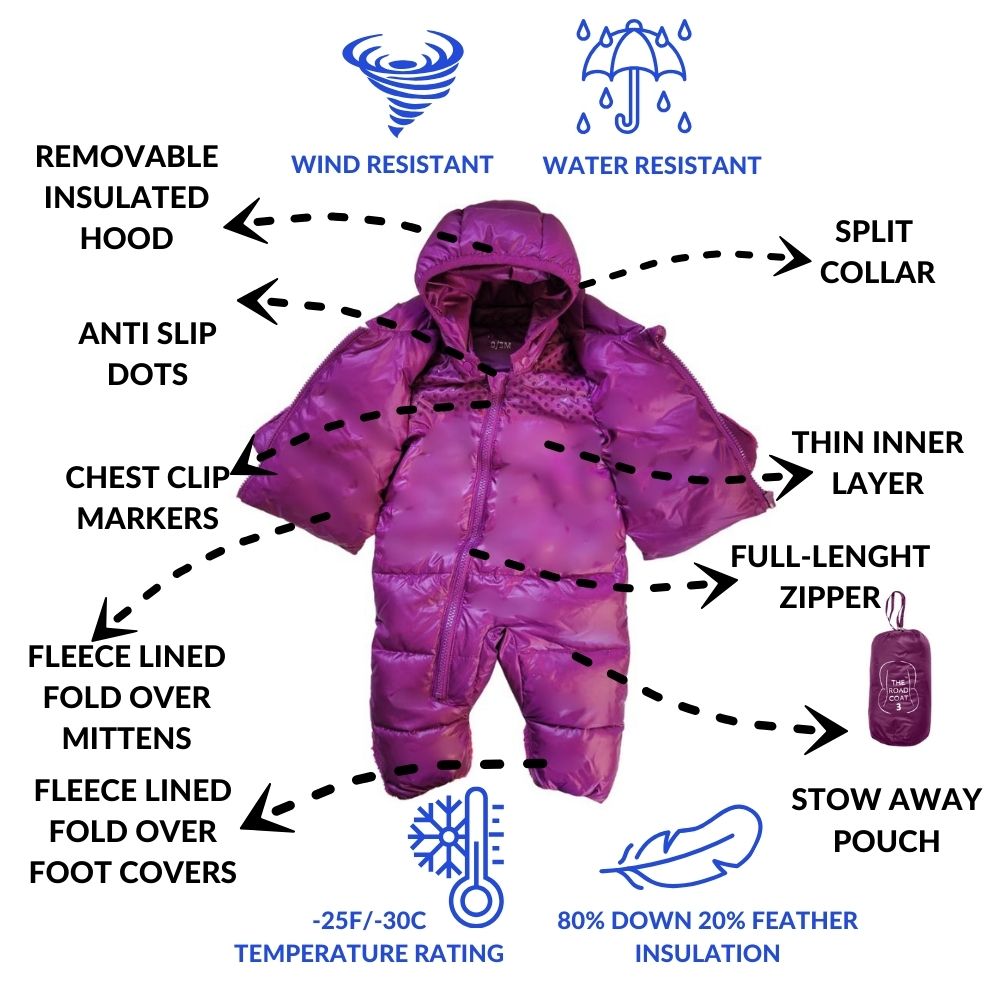 Features of plum Road Coat Snow Suit