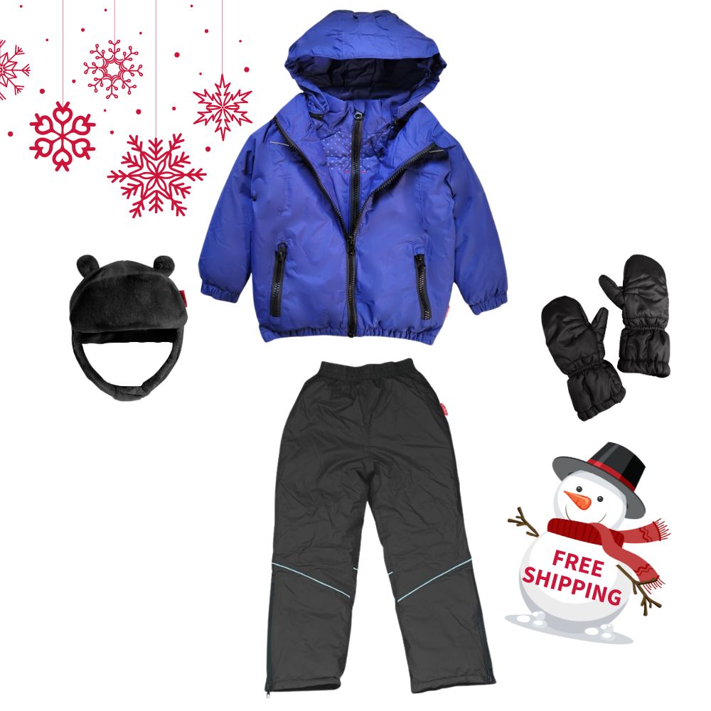 Winter Snuggle Up 4-Pieces Gift Set – Road Coat Arctic Royal Blue | Car Seat Coat Bundle