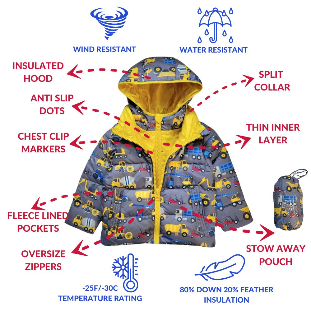 The Road Coat Down Construction Only Winter Coat you need Onekid