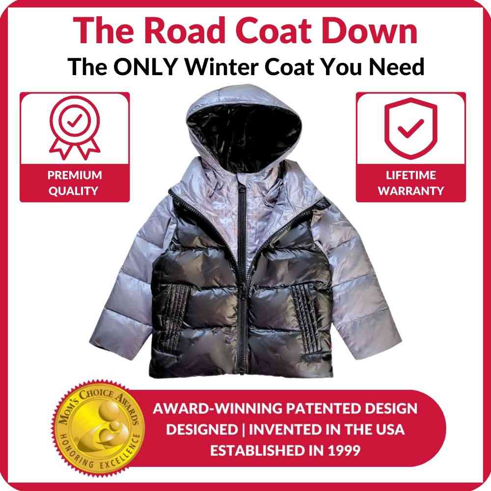 The Road Coat Down by onekid Platinum Black Car Seat Winter Jacket