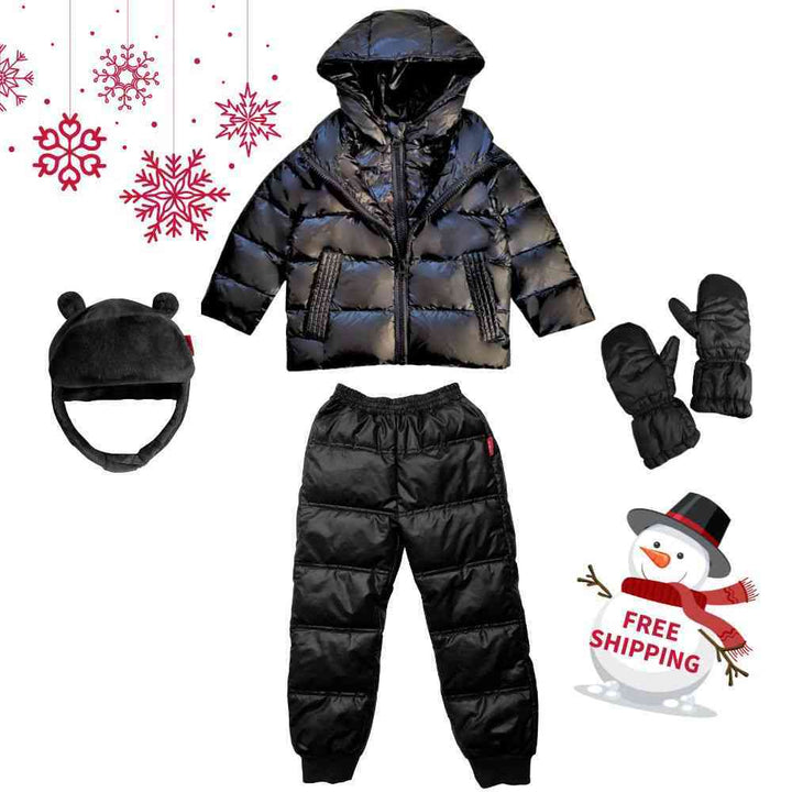 Winter Snuggle Up 4-Pieces Gift Set – Road Coat Down Black | Car Seat Coat Bundle