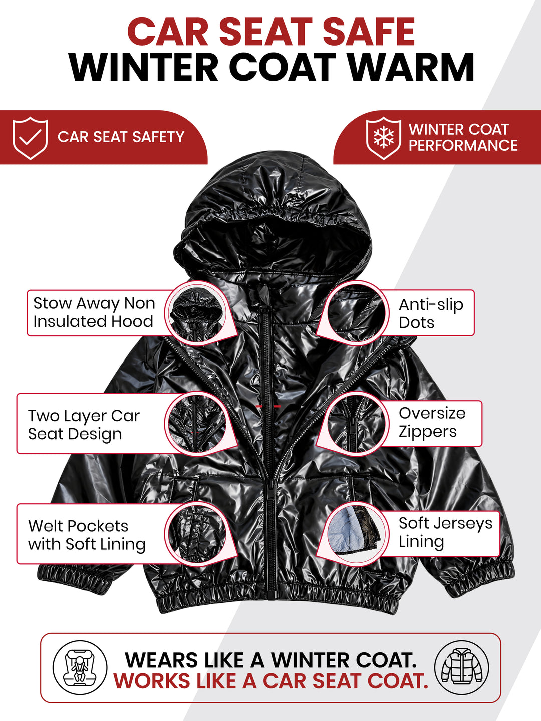 Car Seat Coat | The Road Coat Transition - Black