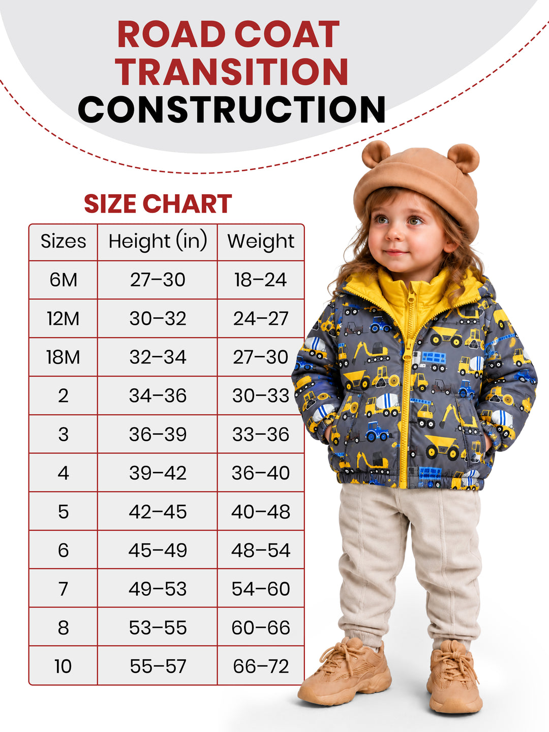 Car Seat Coat | The Road Coat Transition - Construction Print
