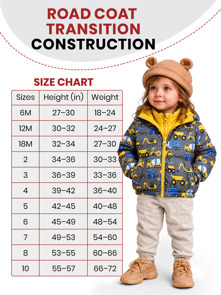 Car Seat Coat | The Road Coat Transition - Construction Print