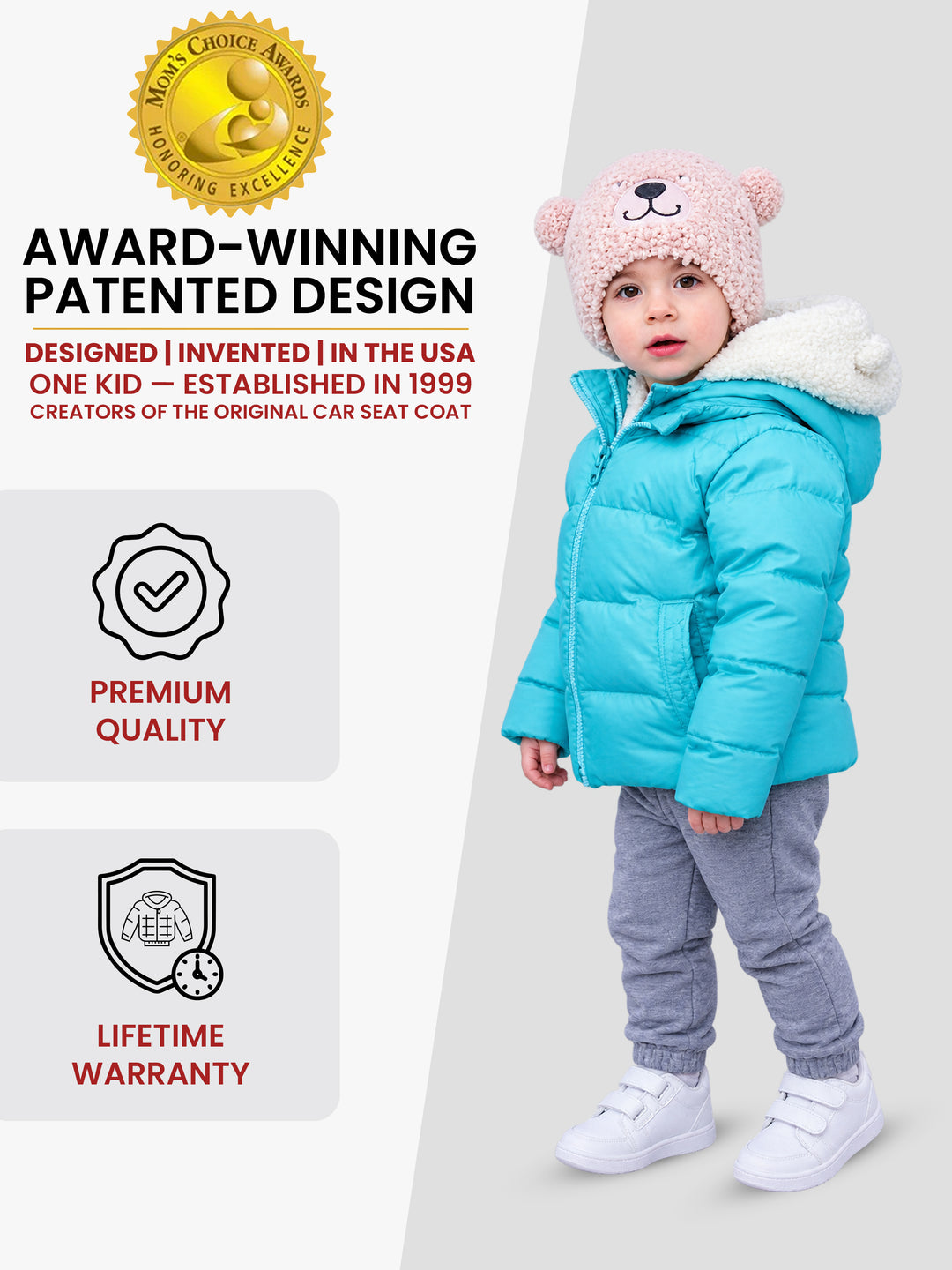 Car Seat Coat | The Road Coat Down - Aqua