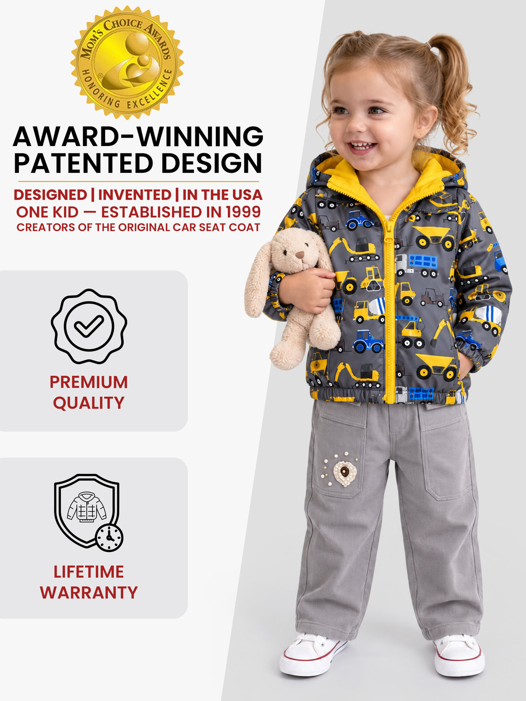 Car Seat Coat | The Road Coat Transition - Construction Print