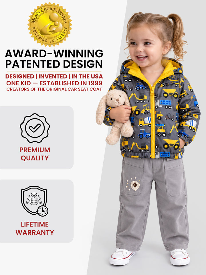 Car Seat Coat | The Road Coat Transition - Construction Print