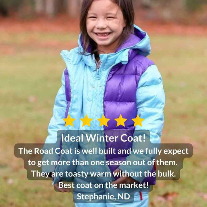 Winter Snuggle Up 4-Pieces Gift Set – Road Coat Down Aqua/Purple | Car Seat Coat Bundle