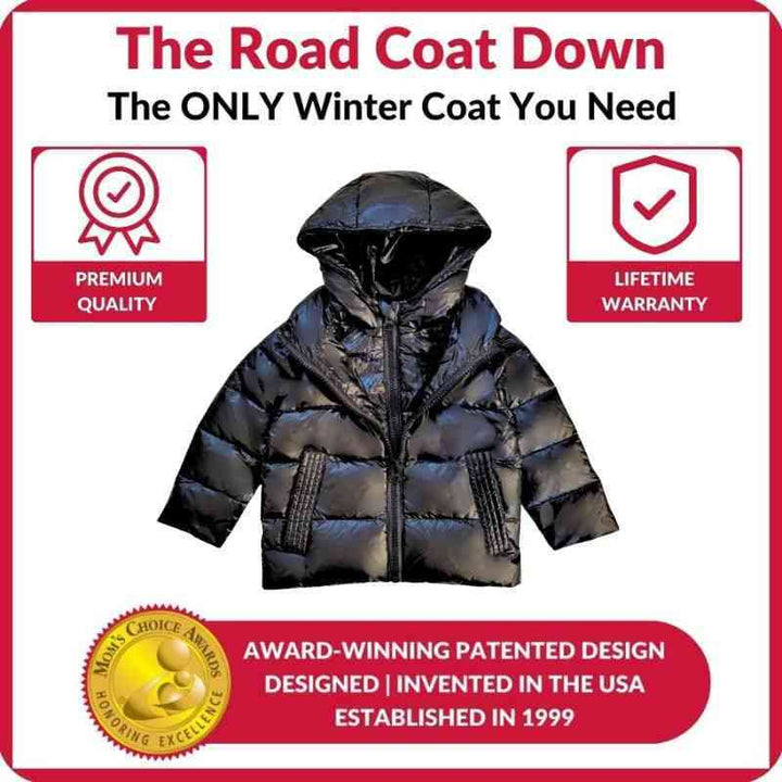 Winter Snuggle Up 4-Pieces Gift Set – Road Coat Down Black | Car Seat Coat Bundle