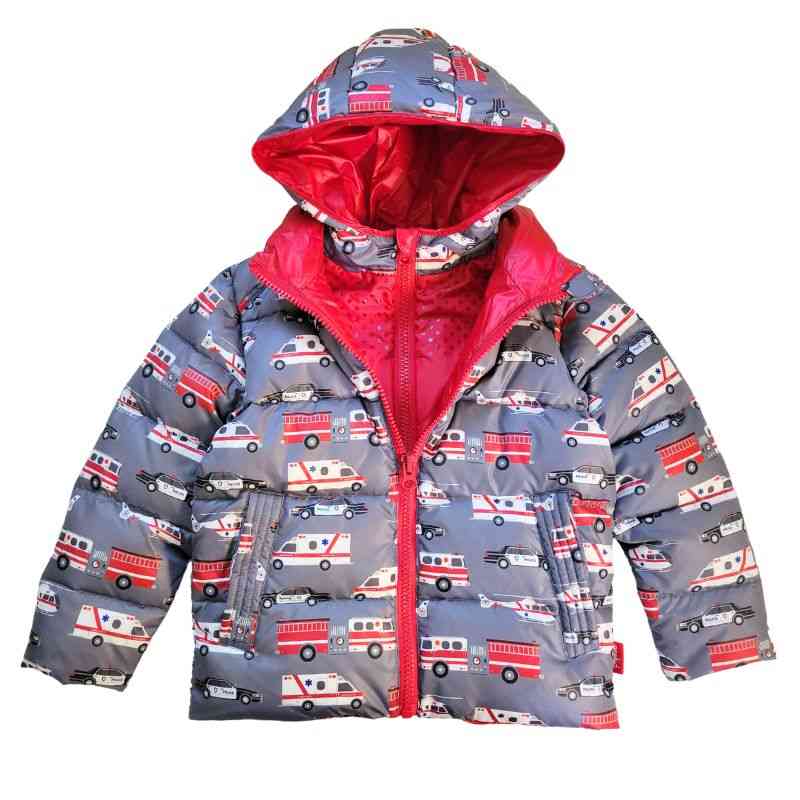 Car Seat Coat One Kid Road Coat Down – Rescue Print – Onekid