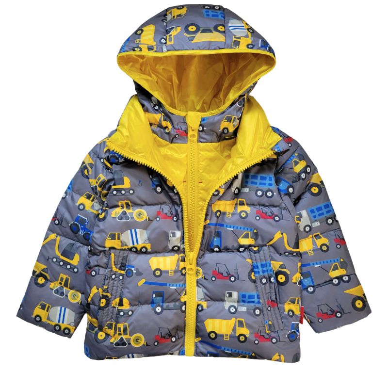 Car Seat Coat One Kid Road Coat Down – Construction Print – Onekid
