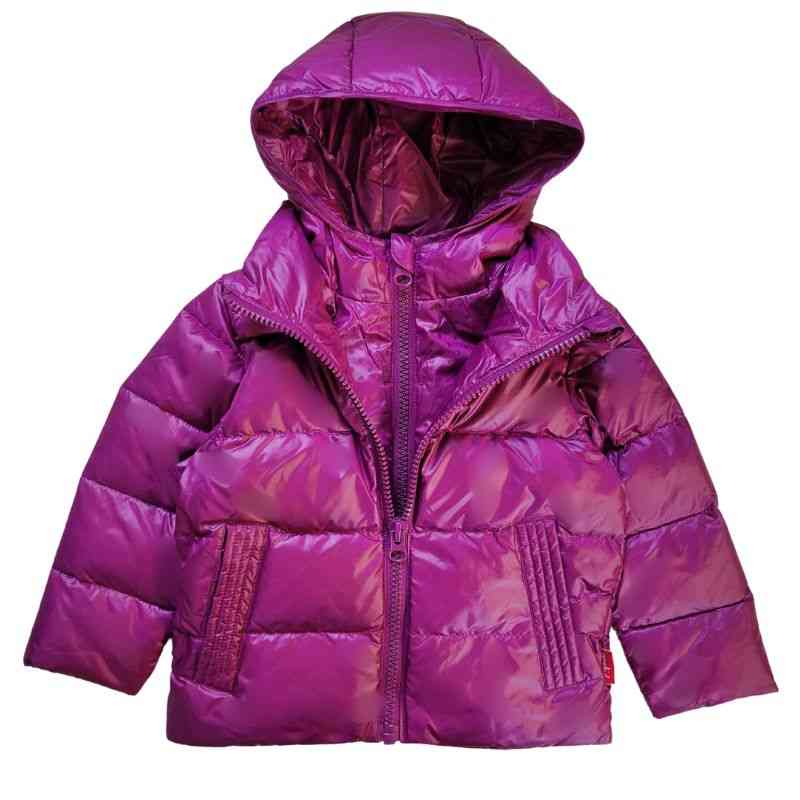 The Road Coat Down Plum with insulated hood