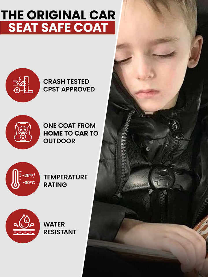 The Road Coat Down - Black - Original Car Seat Safe Coat
