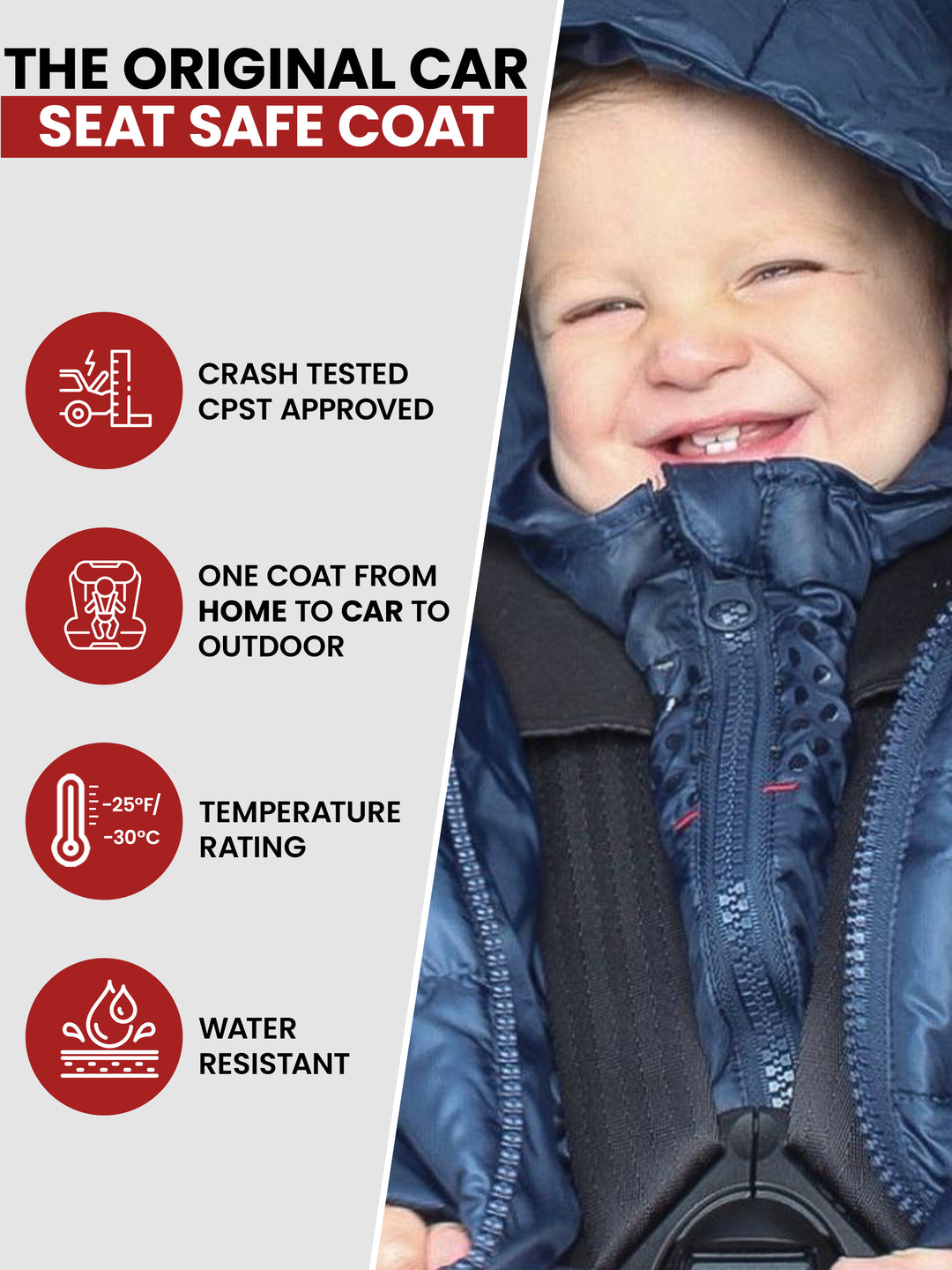 The Road Coat Down - Navy - Original Car Seat Safe Coat
