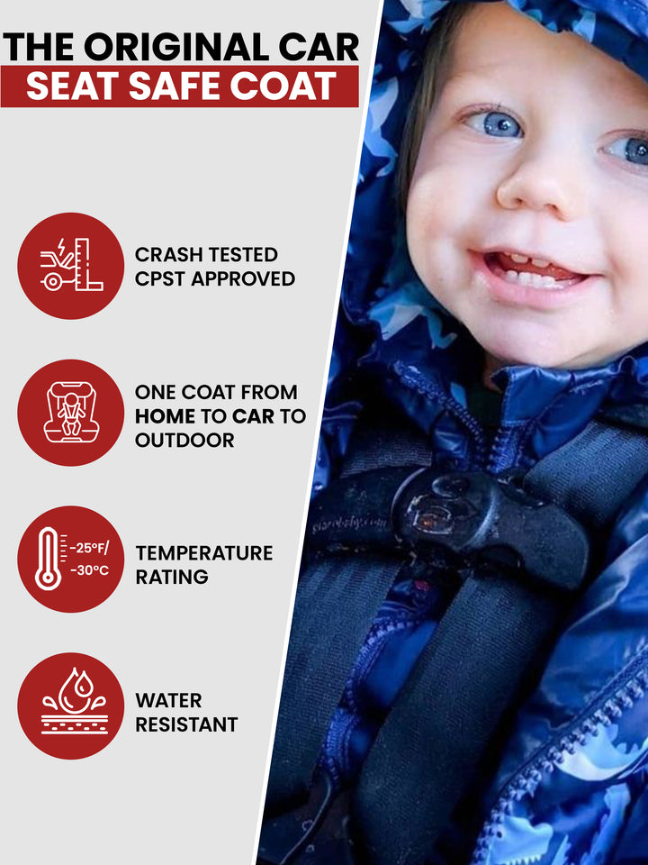 The Road Coat Down - Navy Raptor - Original Car Seat Safe Coat