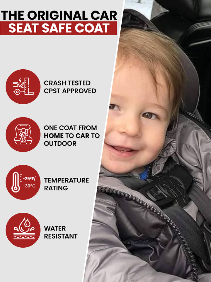 The Road Coat Down - Platinum - Original Car Seat Safe Coat