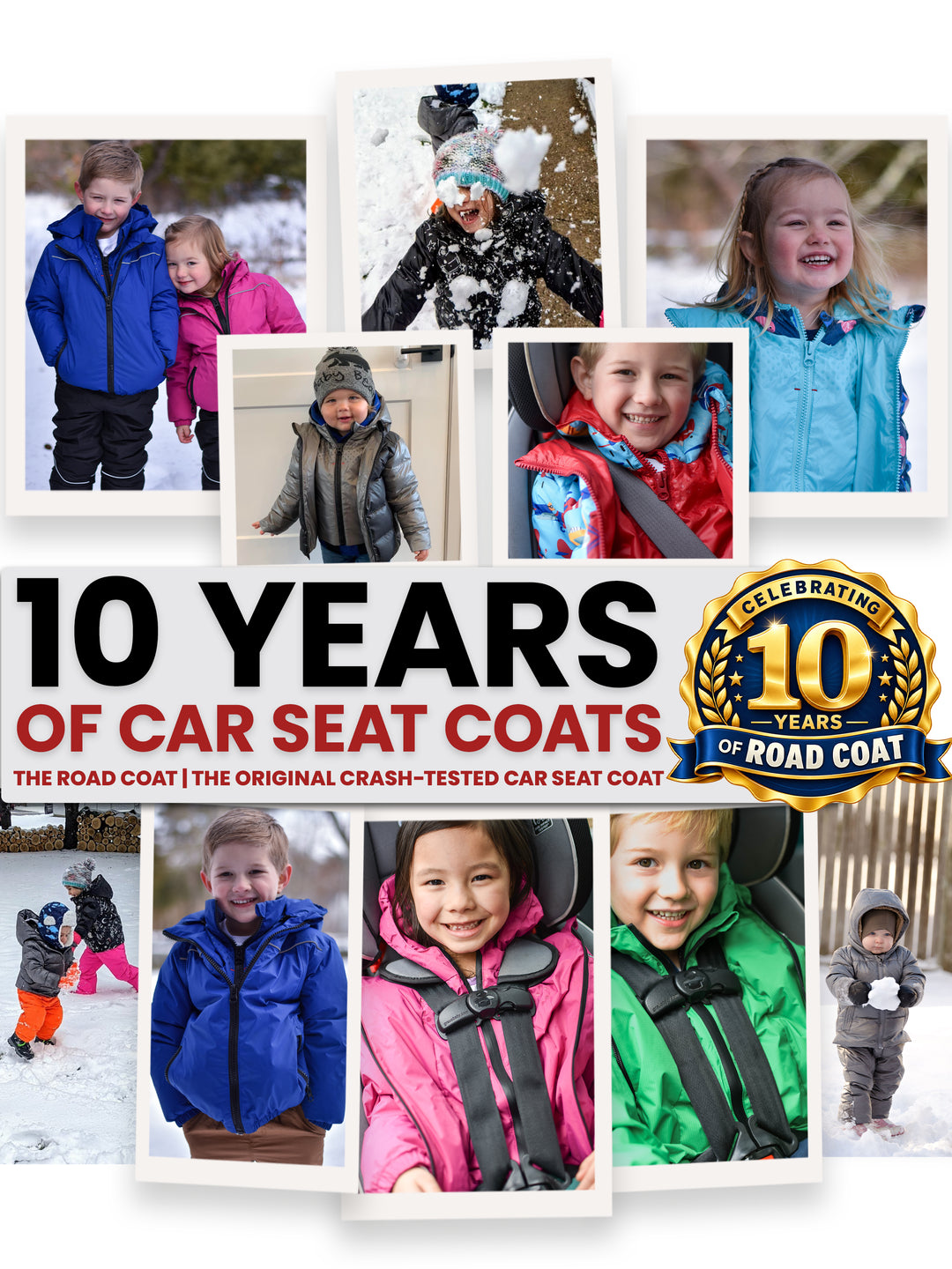 One Kid Road Coat - 10 Years of Car Seat Coats for Kids