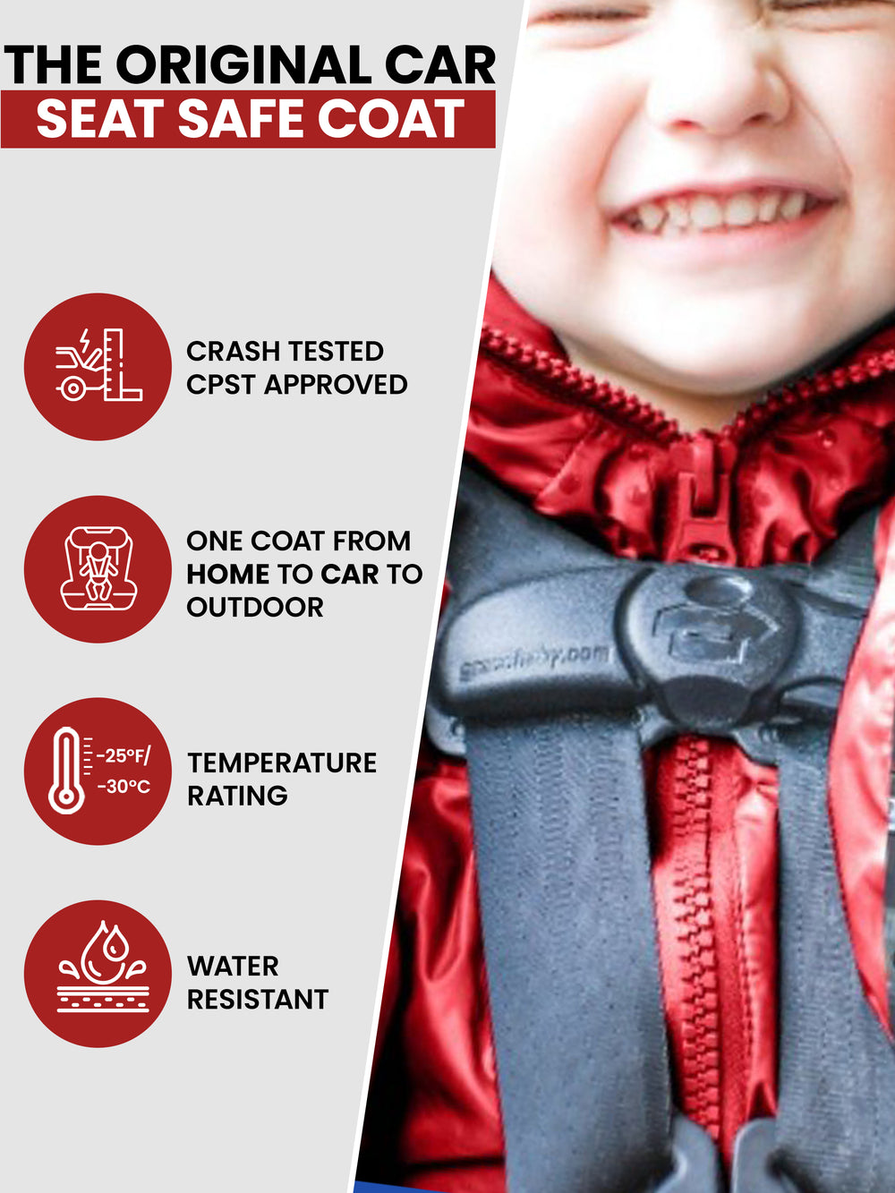 The Road Coat Down - Rescue - Original Car Seat Safe Coat