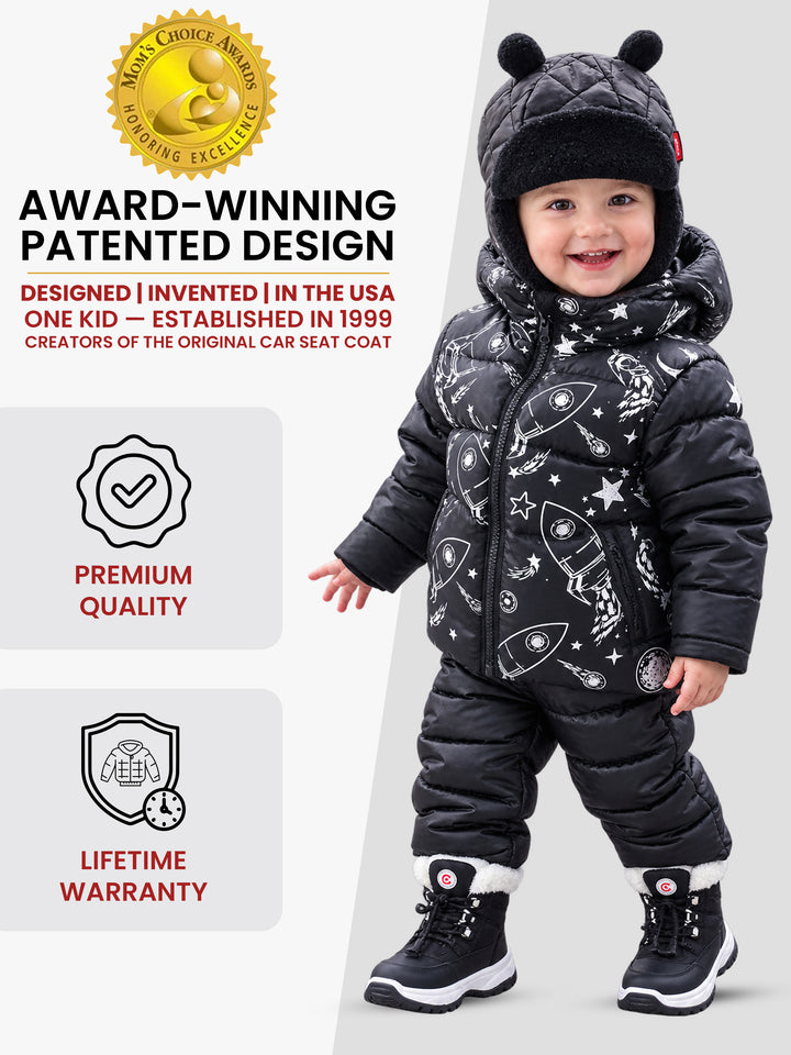 The Road Coat Down - Rocketship - Award-Winning Patented Kids Coat