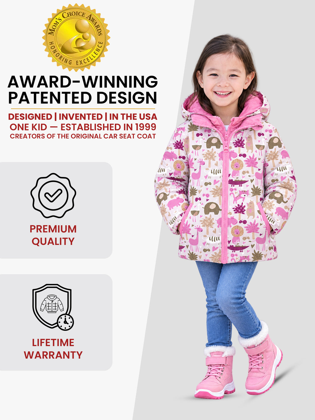 The Road Coat Down - Safari - Award-Winning Patented Kids Coat