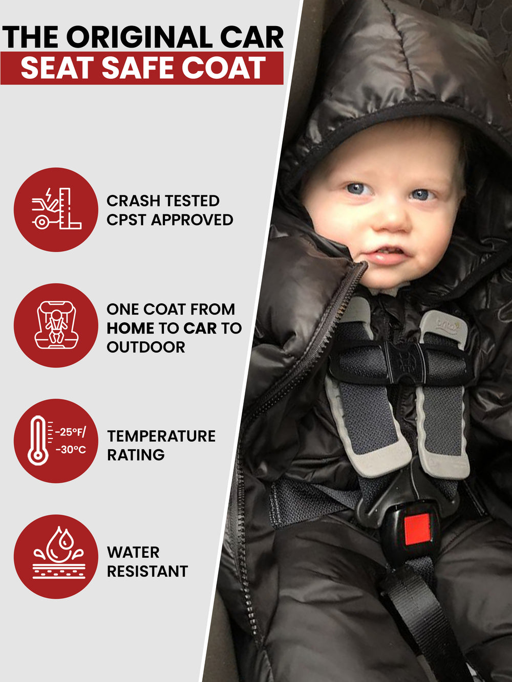 The Road Coat Snow Suit - Black - Original Car Seat Safe Coat