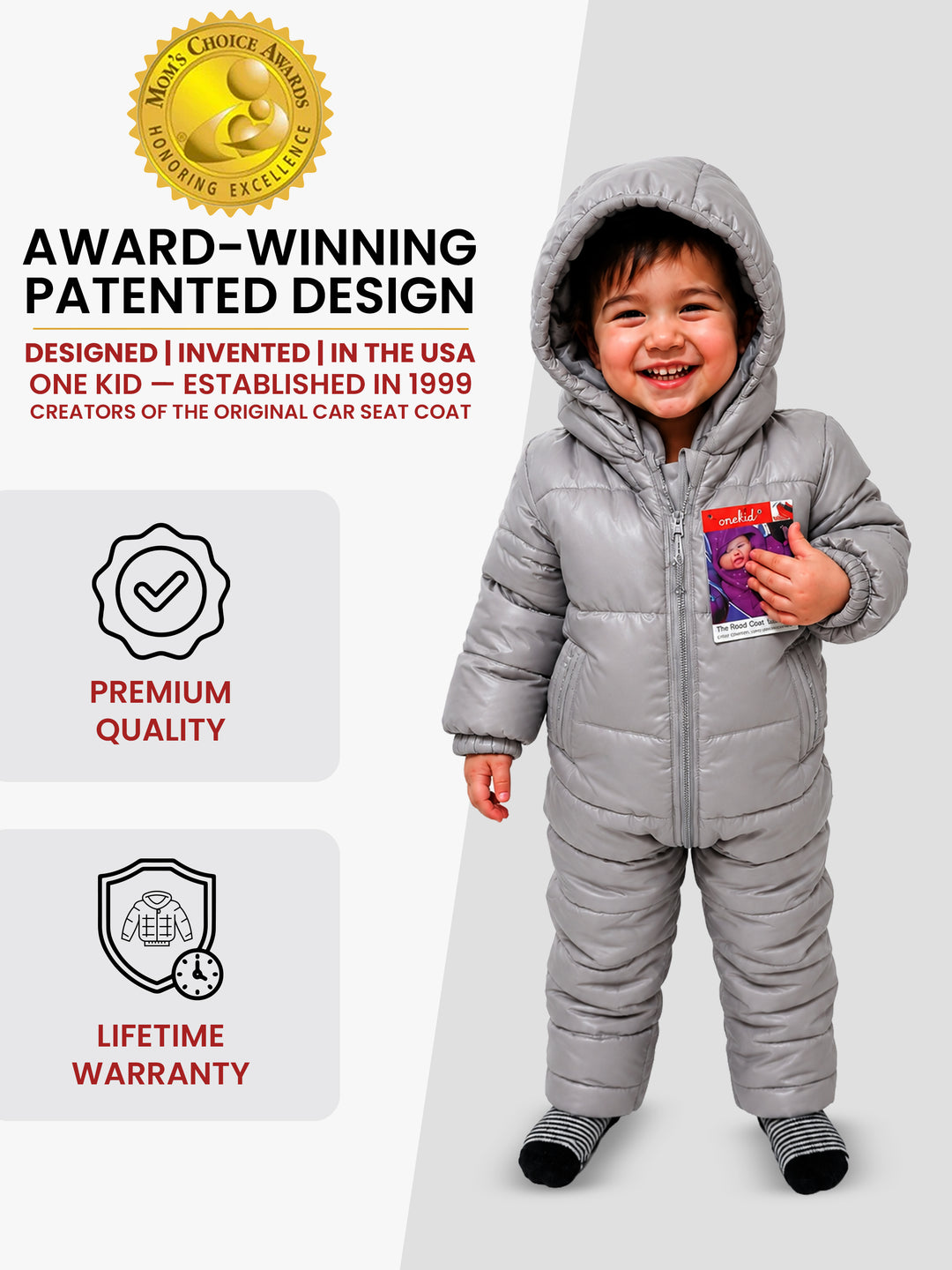The Road Coat Snow Suit - Platinum - Award-Winning Patented Kids Coat