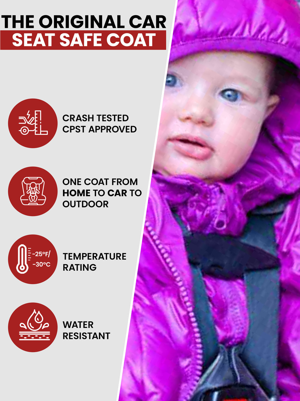 The Road Coat Snow Suit - Plum - Original Car Seat Safe Coat